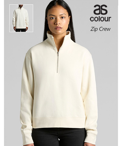 Warm fleece sweat with collar and zip front. Indoors for the office or outdoors for warmth. Womens and Mens. Ecru White, Black, Navy, Pine Green, Grey Marle. Corporate Profile Clothing FreeCall 1800 654 990