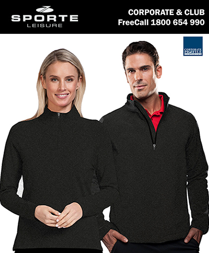 Enjoy wearing Premium Corporate Zip Pullovers by the Sportec Team. Top class Australian logo embroidery service. Navy Heather and Charcoal Heather. Corporate Profile Clothing FreeCall 1800 654 990
